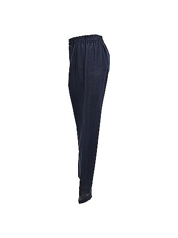 Mansur Gavriel Mansur Gavriel Drawstring Straight Leg Pants in Navy Blue Linen (view 2)