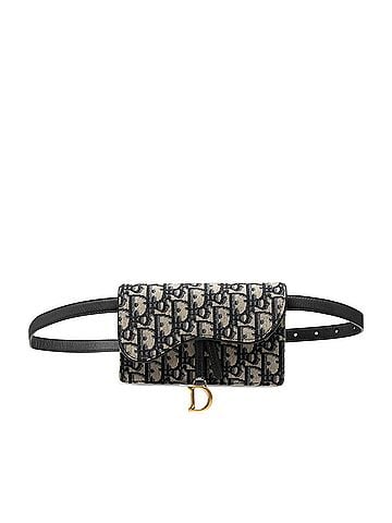 Christian Dior Christian Dior Dior Oblique Body Bag Waist Beige Navy Canvas Leather Women's (view 1)
