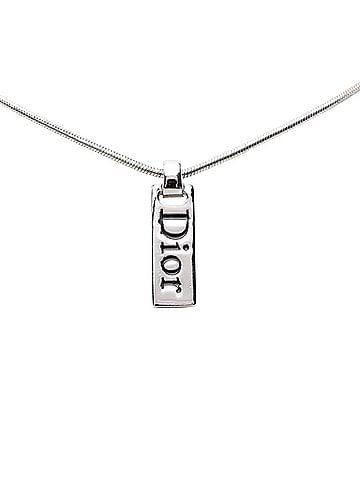 Christian Dior Christian Dior Dior Vintage Logo Plate Necklace Pendant Silver Metal Women's (view 1)