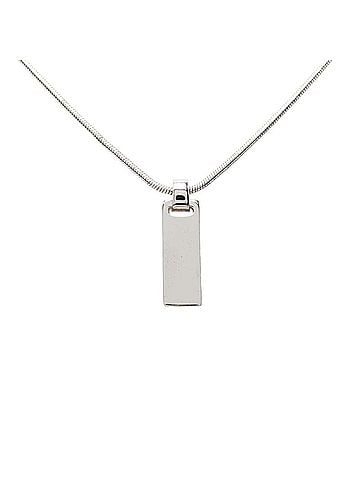 Christian Dior Christian Dior Dior Vintage Logo Plate Necklace Pendant Silver Metal Women's (view 2)