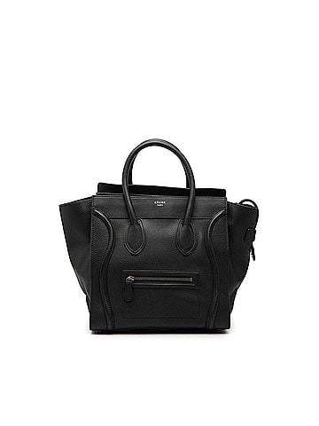 Céline Celine Luggage Mini Handbag, Black Leather, Women's CELINE (view 1)