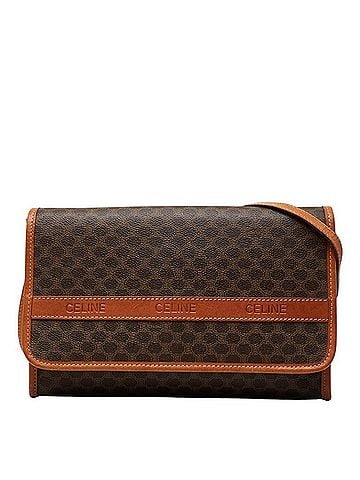 Céline Celine Macadam Crossbody Shoulder Bag, Brown Leather, Women's CELINE (view 1)