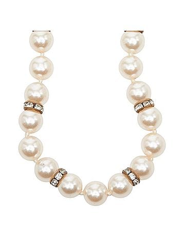 Céline Celine Pearl Necklace, Gold/Silver, Faux Pearl, Metal Plated, Women's. (view 2)