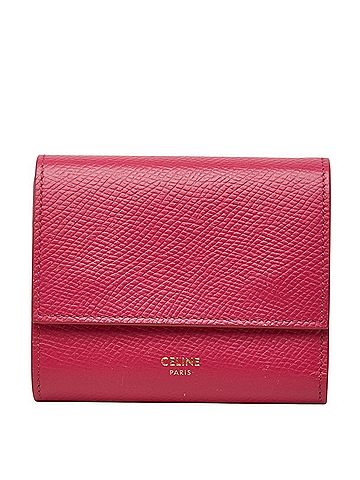 Céline Celine Small Trifold Wallet, Pink Leather, Women's (view 1)