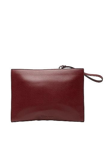 Bottega Veneta Bottega Veneta Round Zipper Clutch Bag, Second Bordeaux Leather, Women's BOTTEGAVENETA (view 1)