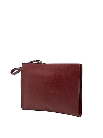 Bottega Veneta Bottega Veneta Round Zipper Clutch Bag, Second Bordeaux Leather, Women's BOTTEGAVENETA (view 2)