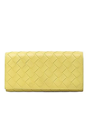Bottega Veneta Bottega Veneta Intrecciato Long Wallet, Yellow Leather, Women's BOTTEGAVENETA (view 1)