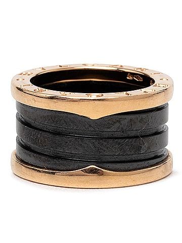 Bvlgari Bvlgari Bulgari B-zero1 4-band ring, size #50, black ceramic, 18K yellow gold (Au750), women's ring. (view 1)