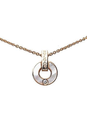 Bvlgari BVLGARI 357546 18KPG Pink Gold 750 Mother-of-Pearl Diamond 0.06ct Pendant Necklace for Women (view 1)