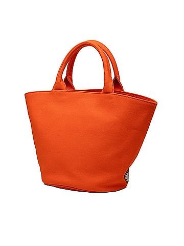 Prada Prada Triangle Logo Plate Canapa Tote Bag Shoulder 2WAY 1BG186 Orange Canvas Women's PRADA (view 2)