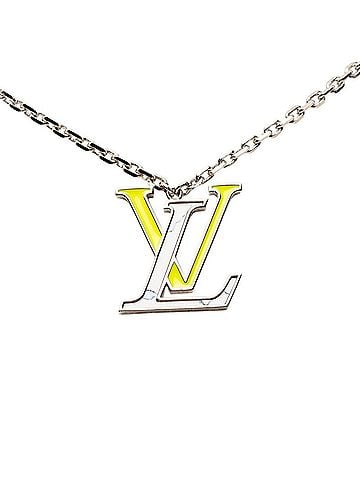 Louis Vuitton Louis Vuitton LV Colors Pendant Chain Necklace M00526 Silver Yellow Tone White Metal Women's LOUIS VUITTON (view 1)