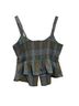 Outlander 65% Polyester 35% Rayon 100% Polyester Plaid Multi Color Gray Blue Sleeveless Blouse Size 0X - photo 2