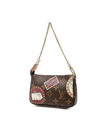 Louis Vuitton Louis Vuitton Monogram Patch Mini Pochette Accessoires Label Collection Chain Accessory Handbag Pouch M95804 Brown Leather Women's LOUIS VUITTON (view 2)