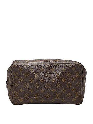 Louis Vuitton Louis Vuitton Monogram Trousses Toilette 28 Second Bag Clutch M47522 Brown Leather Women's LOUIS VUITTON (view 1)