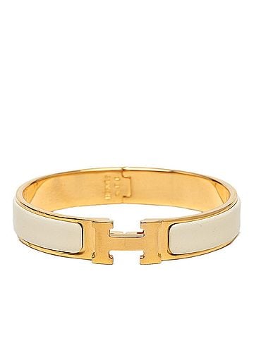 Hermès Hermes Click H PM Bracelet Bangle Gold Ivory Plated Women's HERMES (view 1)