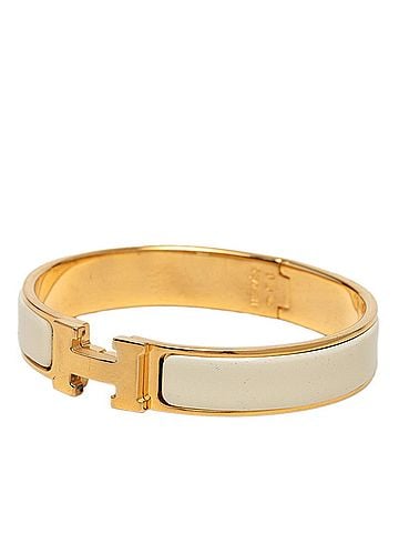 Hermès Hermes Click H PM Bracelet Bangle Gold Ivory Plated Women's HERMES (view 2)