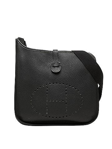 Hermès Hermes Evelyne II PM Shoulder Bag, Crossbody, Black, Taurillon Clemence Leather, Women's (view 1)