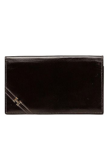 Hermès Hermes Vintage Bi-fold Long Wallet, ?K Stamp, Dark Brown Box Calf Leather, Women's HERMES (view 1)