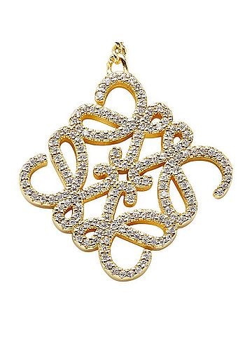 Loewe Loewe Anagram Necklace, Gold Plated, Rhinestones, Women's (view 2)