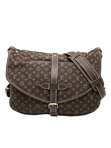 Louis Vuitton Louis Vuitton Monogram Mini Lin Saumur 30 Crossbody Shoulder Bag M95227 Dark Brown Canvas Leather Women's LOUIS VUITTON (view 1)