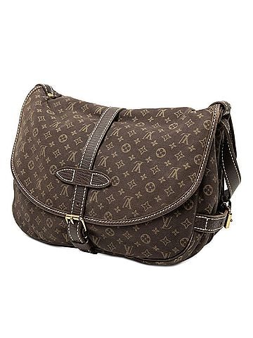 Louis Vuitton Louis Vuitton Monogram Mini Lin Saumur 30 Crossbody Shoulder Bag M95227 Dark Brown Canvas Leather Women's LOUIS VUITTON (view 2)