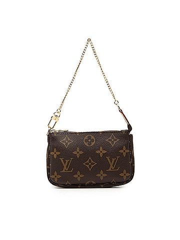 Louis Vuitton Louis Vuitton Monogram Mini Pochette Accessoires Chain Handbag Pouch M58009 Brown Leather Women's LOUIS VUITTON (view 1)