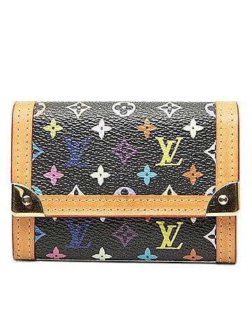 Louis Vuitton Louis Vuitton Monogram Multicolor Portemonnaie Plat Wallet/Coin Purse M92656 Noir Black Leather Women's LOUIS VUITTON (view 1)