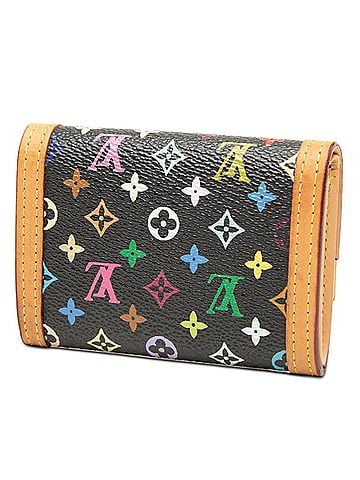 Louis Vuitton Louis Vuitton Monogram Multicolor Portemonnaie Plat Wallet/Coin Purse M92656 Noir Black Leather Women's LOUIS VUITTON (view 2)