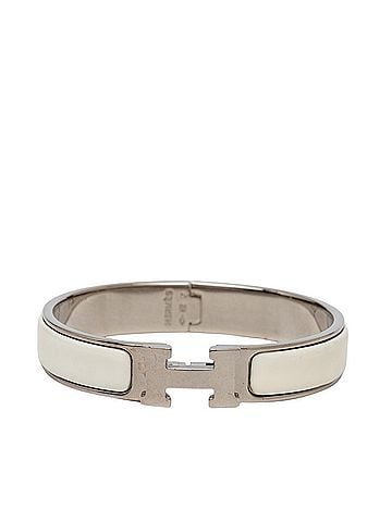Hermès Hermes Click H PM Bracelet Bangle Silver White Metal Women's HERMES (view 1)