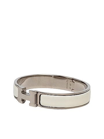 Hermès Hermes Click H PM Bracelet Bangle Silver White Metal Women's HERMES (view 2)