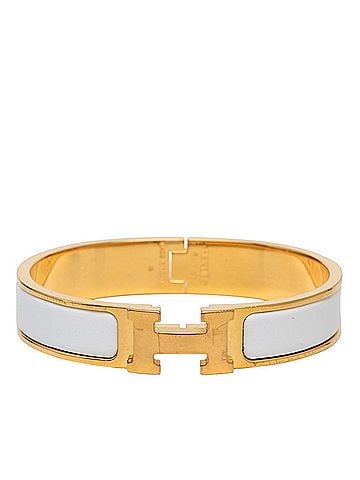 Hermès Hermes Click H PM Bracelet Bangle Gold White Plated Women's HERMES (view 1)
