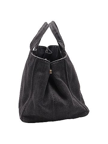 Prada Prada Logo-Print Tote Bag in Black Denim (view 2)