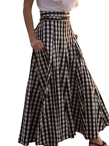 Who What Wear Gingham Circle Maxi Skirt Casual Skirt (view 1)