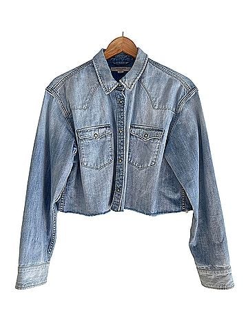 ALLSAINTS cropped canyon Long Sleeve Button-Down Shirt (view 1)