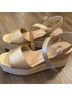 Luxe by Justfab Gold Tan Wedges Size 8 1/2 - photo 12