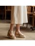 Luxe by Justfab Gold Tan Wedges Size 8 1/2 - photo 14