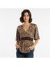 MICHAEL Michael Kors 100% Polyester Leopard Print Brown T-Shirt Size M - photo 3