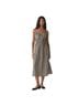 DÔEN Marled Checkered-gingham White Casual Dress Size L - photo 1