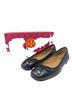 Tory Burch 100% Leather Solid Black Flats Size 5 - photo 1