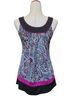 Heart Soul Floral Paisley Multi Color Black Pink Sleeveless Blouse Size M - photo 2
