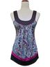 Heart Soul Floral Paisley Multi Color Black Pink Sleeveless Blouse Size M - photo 1