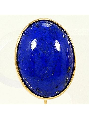 Unbranded 18K (18-karat) Yellow Gold Earrings with Lapis Lazuli Card Design, Total Weight 7.3g, Jewelry (view 2)