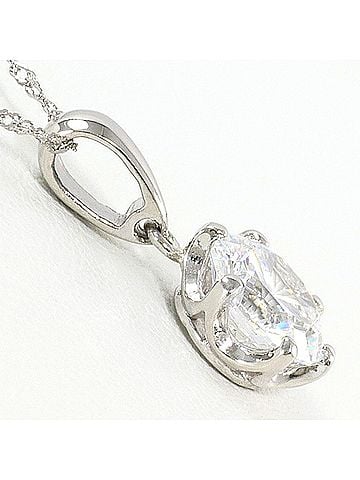 Unbranded PT900 Platinum / PT850 Necklace with Zirconia, Total Weight 2.1g, 42cm, Jewelry (view 2)