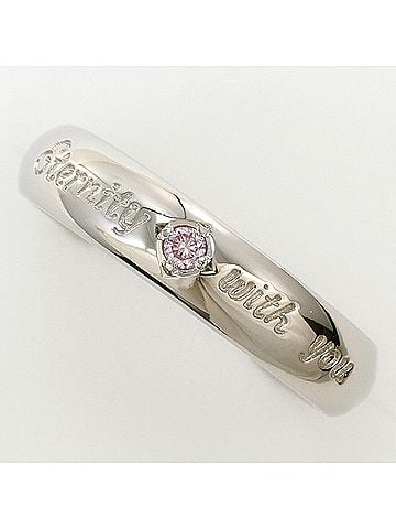 Unbranded PT900 Platinum Ring with Pink Diamond (No carat markings), Total Weight 2.6g, Jewelry (view 1)