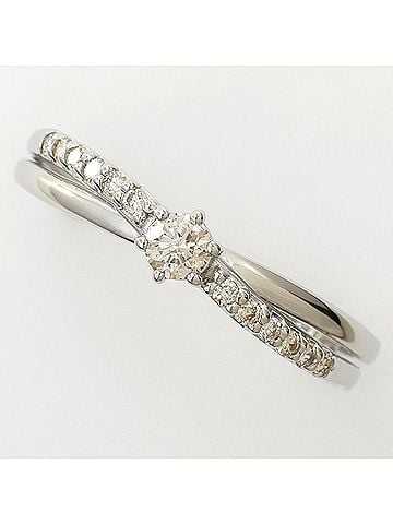 Unbranded PT900 Platinum Ring, 1 Diamond (0.18ct), Total Weight 1.9g, Jewelry (view 1)