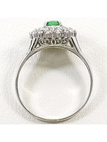 Unbranded PT900 Platinum Ring, 1 piece, Jadeite and Diamond 0.20ct, Total Weight 3.0g, Jewelry (view 2)