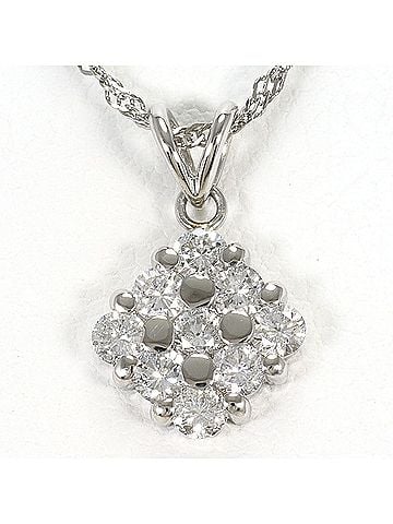 Unbranded PT900 Platinum / PT850 Necklace with 0.52ct Diamond, Total Weight 2.7g, 39cm, Jewelry (view 1)