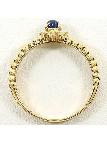 Unbranded PT900 Platinum 18K Yellow Gold Ring, 1 Sapphire and Diamond 0.10ct, Total Weight 3.2g, Jewelry (view 2)