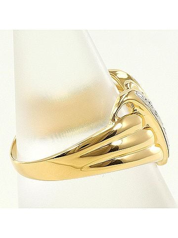 Unbranded PT900 Platinum 18K Yellow Gold Ring, 1 Diamond (0.03ct), Total Weight 3.5g, Jewelry (view 2)