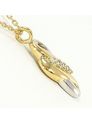 Unbranded PT850 Platinum 18K Yellow Gold Necklace with 0.05ct Diamond, Total Weight 3.0g, 39cm Length, Jewelry (view 2)